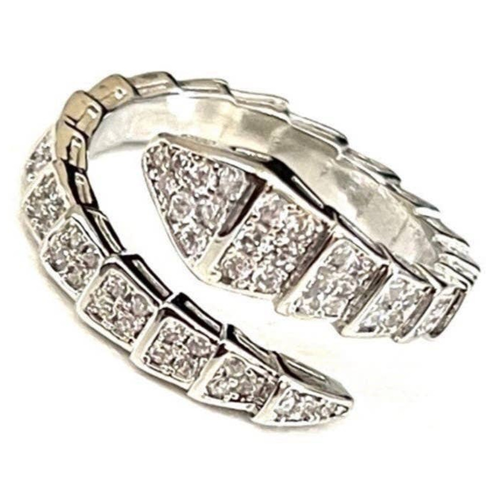 Snake Bone Ring Serpent Silver Plated Bulgari Bvlgari STYLE Serpenti AP23